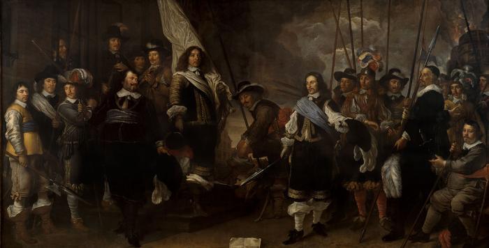 Govert flinck Schutters van de compagnie van kapitein Joan Huydecoper en luitenant Frans Oetgens van Waveren bij het sluiten van de Vrede van Munster oil painting image